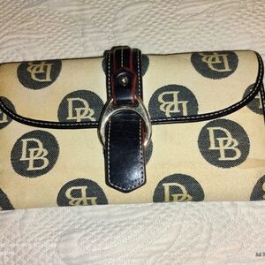 Dooney & Bourke Cream and Black  Monogram Wallet